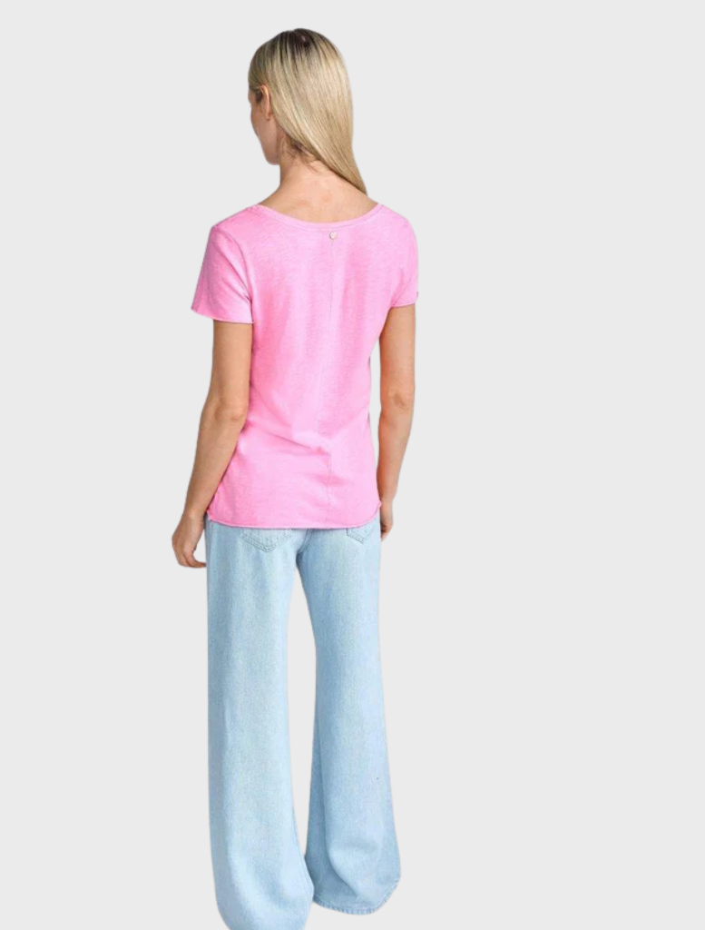 Airy cotton T-shirt - Bubblegum Pink