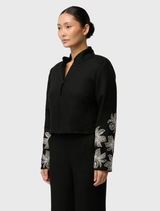 Delray Reversible Printed Linen Jacket - Sunset Orchid/Noir Orchid