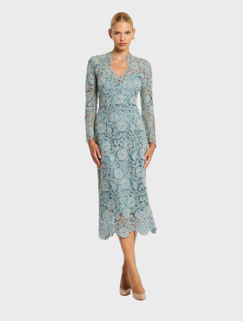 Tiffany V-Neck - Light Blue-Ivory