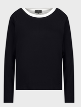 Basic Ribbed 2-IN-1 T-Shirt - Black