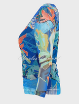 'Palmetto Series' V-Neck Mesh Top - Style 25690