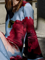 Glow For It Dress - Blue Floral