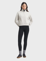 Lounge Cropped Half Zip - Grey Marl