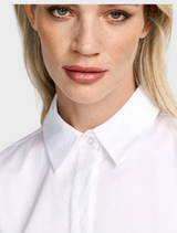 Shirt Blouse With Concealed Button Placket - White