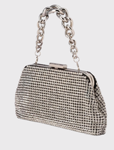 Jerry Crystal Vintage Clutch - Silver