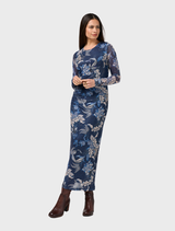 Casella Mesh Dress - Denim Multi