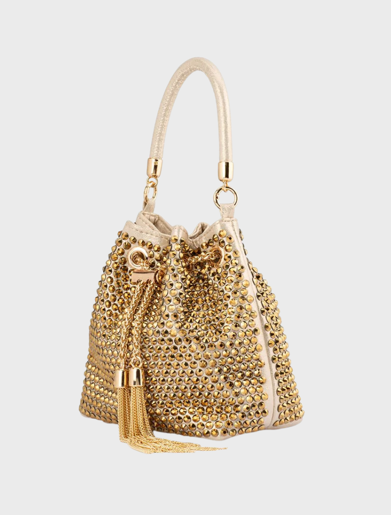Santorini Studded Hotfix Pouch - Gold