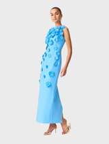 Dali Floral Applique Gown - Blue