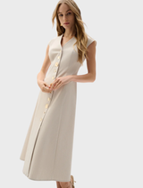 Melange Millennium Fit And Flare Dress - Natural