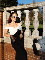 Delila Dress - Black/White