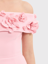Yorkshire Off The Shoulder Midi Dress - Blossom