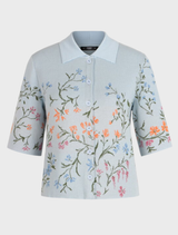 Jacket, Floral Pattern - Sky Blue