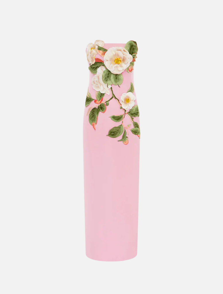 Rayna Appliqué Floral Bustier Maxi Dress - Camelia Print