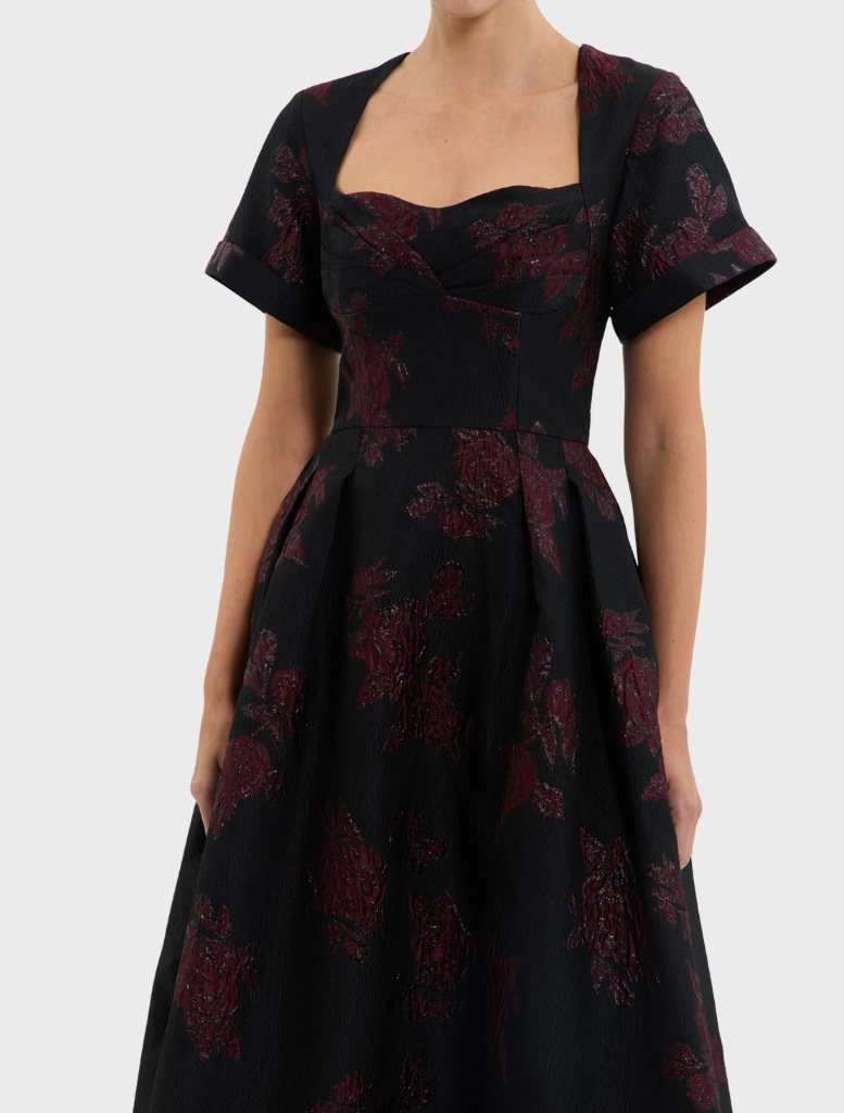 Florentina Midi Dress - Wine