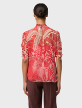 Lunette Viscose Chiffon Blouse - Crimson Palms