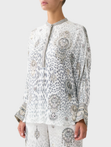 Relaxed Placket Detail Shirt - Marble heaven
