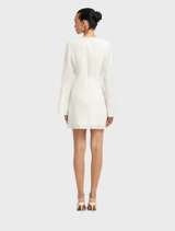Suzanne Applique Bell Sleeve Mini Dress - Snow
