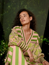 The Main Event  Cardigan - Blush/Green