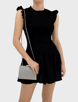 Gabby Metallic Hot Fix Clutch - Silver