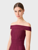 Elena Strapless Gown - Plum Red