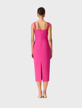 Elva Fitted Midi Dress - Magentapink