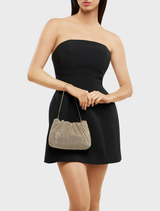 Jessie Crystal Mesh Pouch - Gold