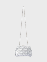 Quinn Woven Clutch - Silver