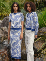 Out Of The Blue Top - Blue/White