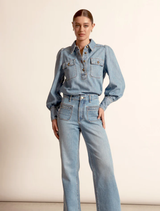 Resonate Top - Light Washed Denim