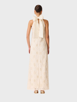 Vessia Halter Neck Maxi Dress - Cream