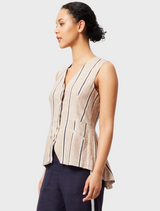 Grace Linen Vest - Cruise Stripe