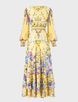 Long Button Front Dress - Darling Buds