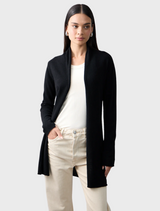 Pure Essentials Soft Roll Cardigan - Jet Black