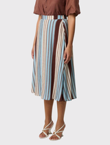 Iris Viscose Blend Skirt - Iridescent Stripe