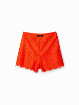 Preston lace shorts - orange red