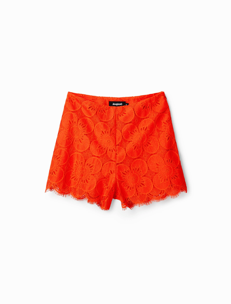 Preston lace shorts - orange red