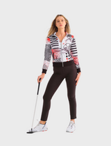 Coral Shards Art Zip Jacket - Red/White 25756