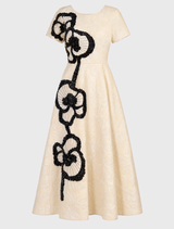 Marilyn Monrose Dress - Ivory/Black