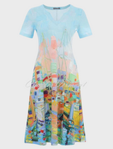 Kings Pier Marina' Dress - Light Blue / Multi