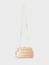 Quinn Woven Clutch - Gold
