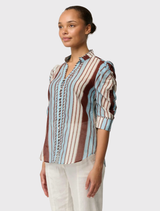 Calantha Cotton Silk Shirt - Iridescent Stripe