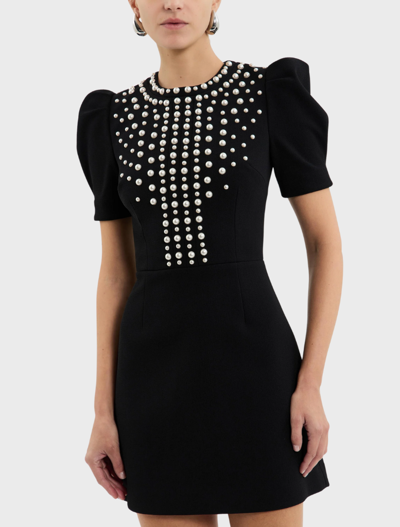 Pearly Mini Dress - Black