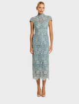 Tiffany Cap Sleeve - Light Blue-Ivory