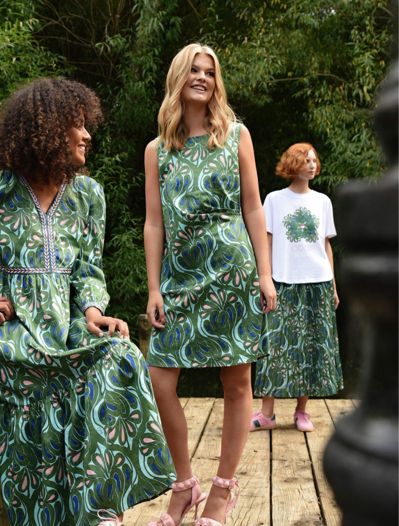 Tier She Goes Dress - Green/Blue