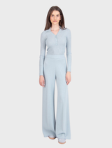 Solid Knitted Pants - Sky