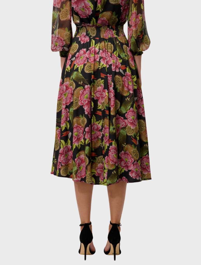 Estrella Linen Viscose Skirt - Winter Granadilla