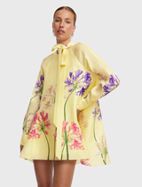 Libby Mini Linen Dress – Agapanthus Print