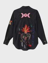 Adelyn Denim Emb Shirt - Black