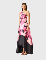 Lumiflora Asymmetrical Gown - Pink Multi