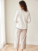Rib Front Top - Ecru